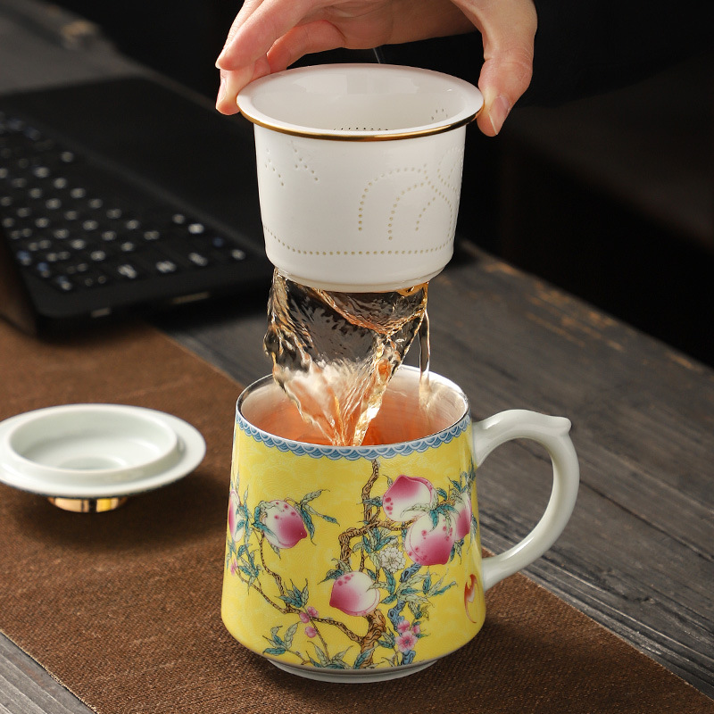 Cốc trà cao cấp Jingdezhen, cốc nước tráng men, tách trà, tách trà, bán buôn cá nhân