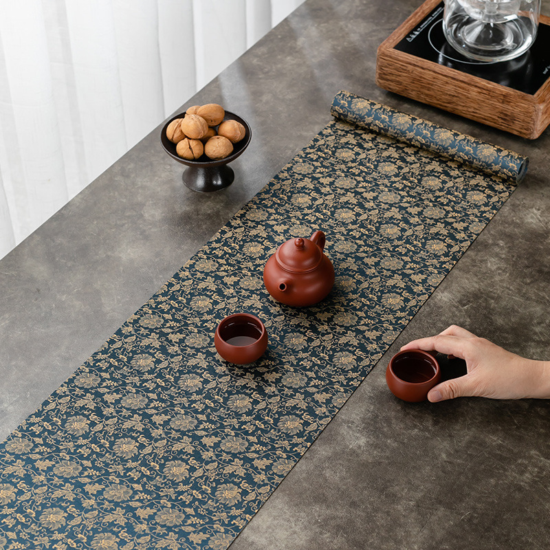 Tấm lót bàn trà cao cấp dùng trong gia đình bàn trà vải trải bàn trà vải trải bàn pha khô cổ điển phong cách Trung Quốc mới