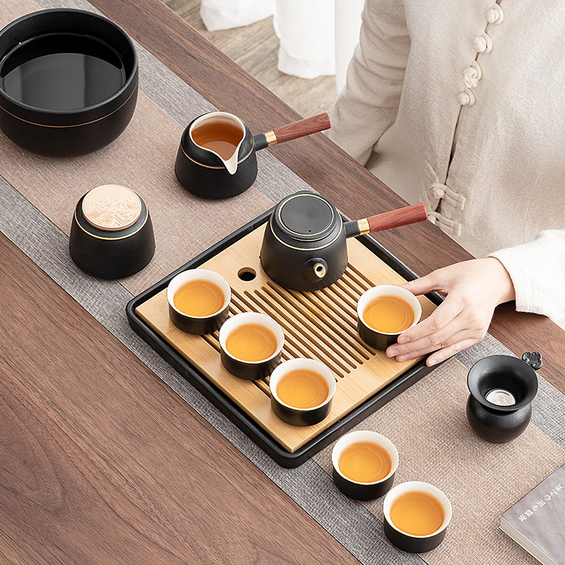 [Giảm giá thông quan đặc biệt] Bộ ấm trà Kung Fu gia dụng văn phòng hiện đại Trung Quốc khay trà hộp quà tách trà