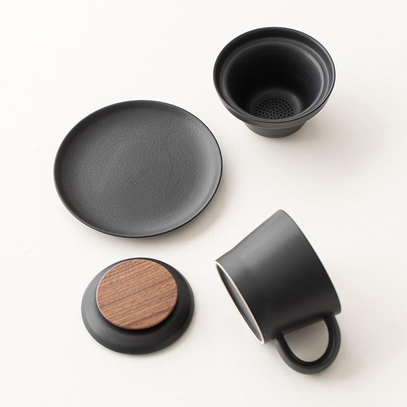 Bộ đĩa cốc trà cà phê Yuanhong đơn giản trà chiều gia dụng văn phòng cốc cà phê cốc hoa kéo cốc cốc cốc ăn sáng