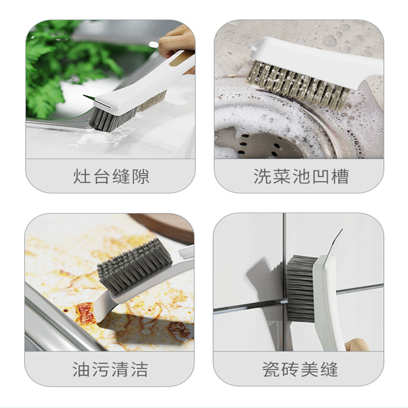 Bàn chải vệ sinh bếp ga đa năng dụng cụ làm sạch khe hở loại bỏ vết bẩn bàn chải nhỏ bàn chải dây thép Bàn chải cán dài