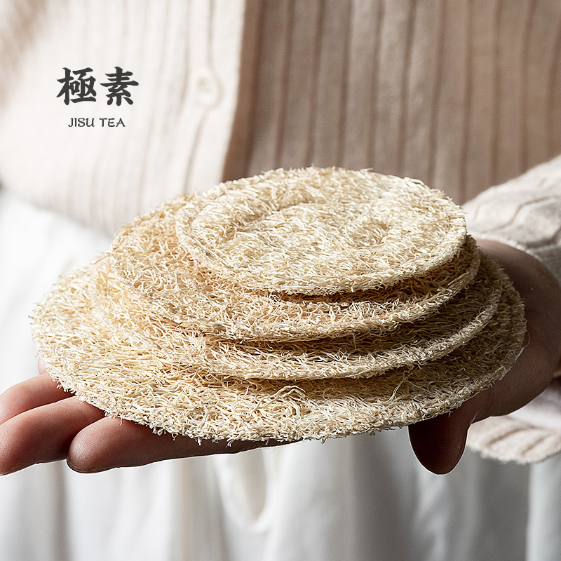 Lót trà mướp Lót cốc Bộ trà Kung Fu thủ công Cốc trà Khay trà cách nhiệt Phụ kiện trà đạo Đĩa trà kiểu Nhật