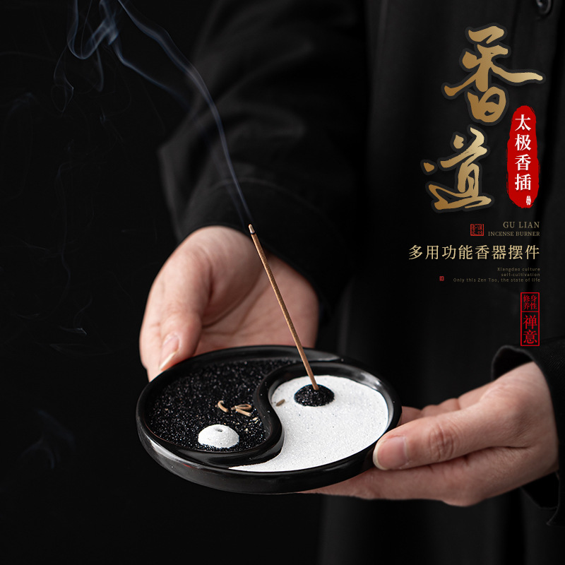 Thần thái cực Hương cắm hương Dây Sứ Lư Hương Ghế Bàn trà Lư hương trà đạo đồ trang trí nội thất Thiền hương