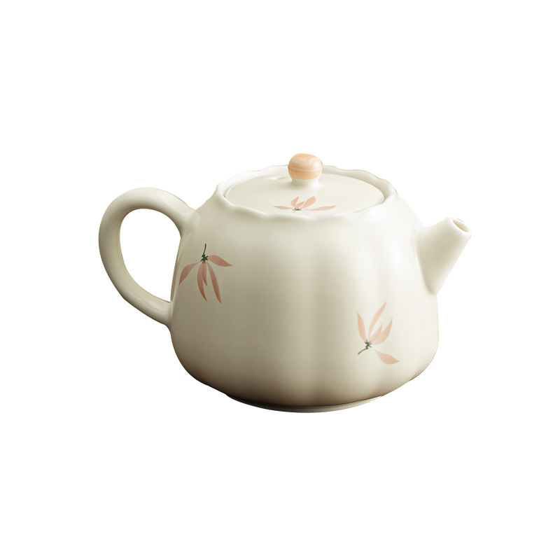 Ấm miệng hoa chuông phong lan ấm trà thủ công gốm sứ sáng tạo ấm lọc trà đơn dùng trong gia đình kiểu Trung Quốc dụng cụ trà Kung Fu