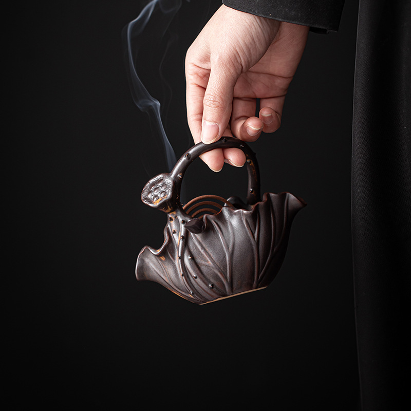 Đĩa hương sen vần sen, bàn trà gỗ đàn hương trầm hương, máy xông hương, trà đạo, yên tĩnh và xa