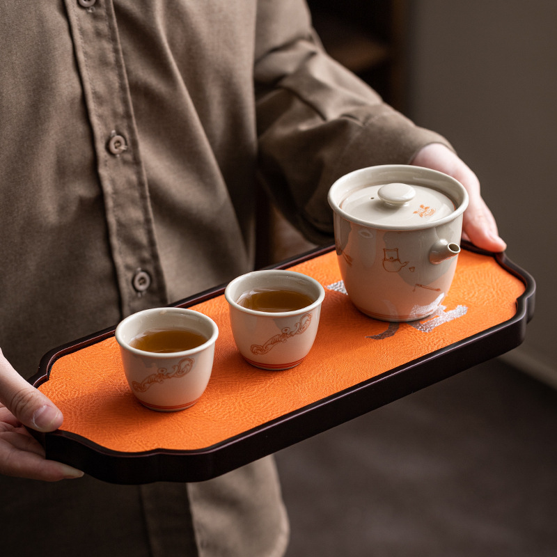 Khay pha khô thấm nước khay pha trà nhanh Khô Dụng cụ pha trà Kung Fu đơn giản kiểu Trung Quốc Khay trà du lịch xách tay gia dụng khay hình chữ nhật
