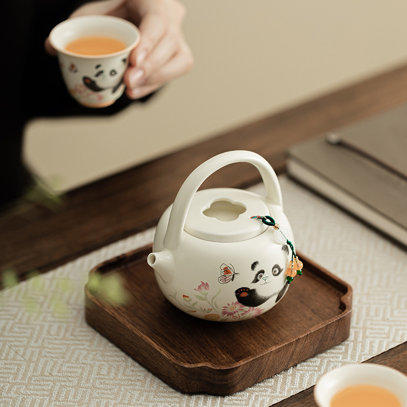 Ấm trà bộ trà Kung Fu dung tích lớn dùng trong gia đình ấm trà đơn ấm trà gốm sứ kiểu Trung Quốc