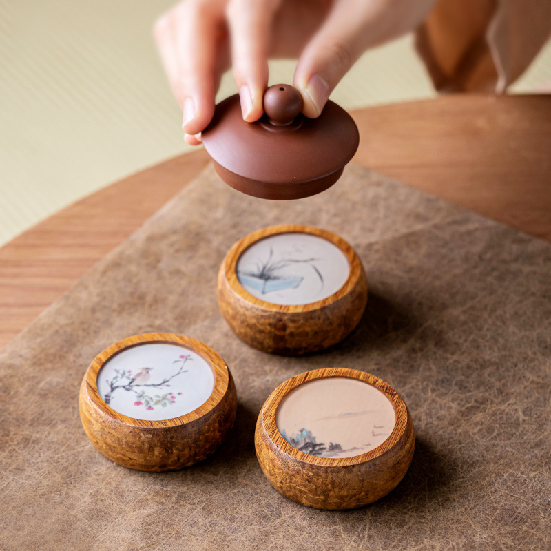 Bộ trà Kung Fu có nắp bằng nhựa nhỏ giọt tre già cổ điển, trà có nắp ấm trà, Nắp bát, chiếu trà, đồ trang trí nhỏ Kung Fu