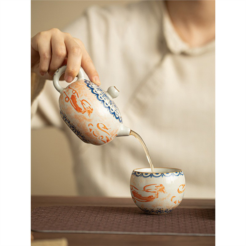 Ấm một ấm hai chén ấm trà cốc trà cốc trà gia dụng bộ dụng cụ pha trà Kung Fu