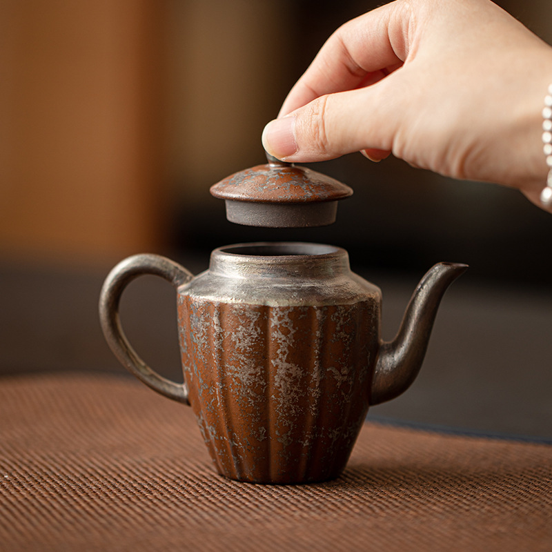 Ấm trà cầm xà mạ bạc cổ dụng cụ trà Kung Fu Trung Quốc gia dụng ấm trà cầm chuẩn ấm đơn gốm sứ cổ điển một người