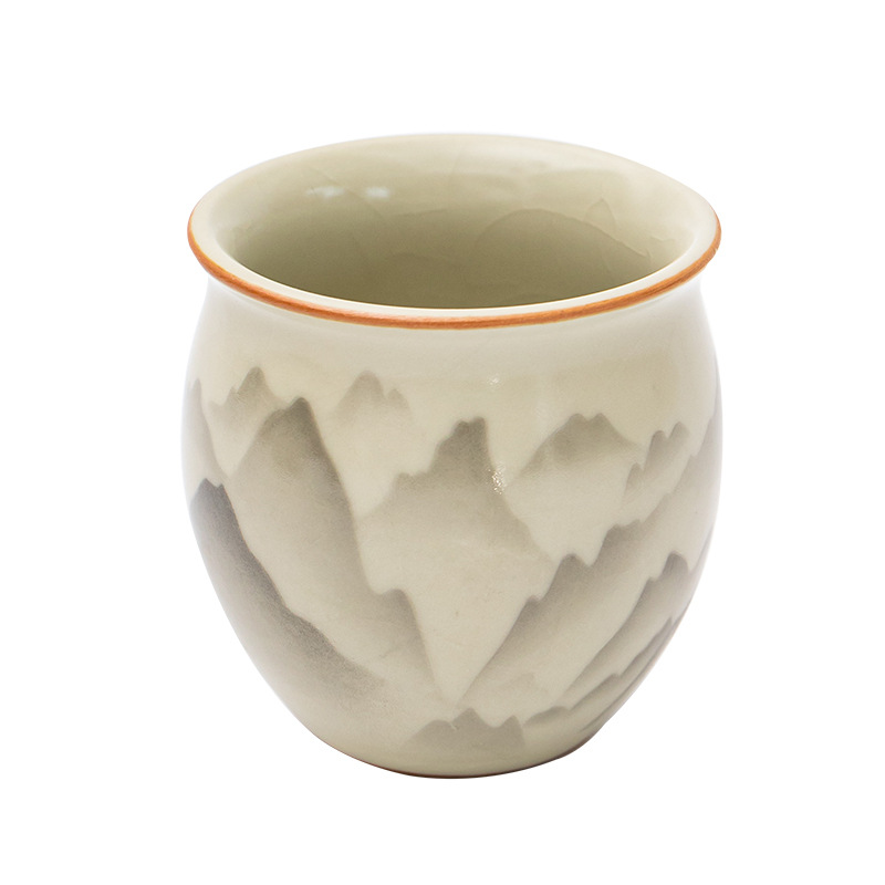 Cốc hình quả trứng núi như hoa Cốc trà Ruyao Bộ trà Kung Fu Cốc trà Cốc chủ nhân nhỏ cổ điển Cốc đơn