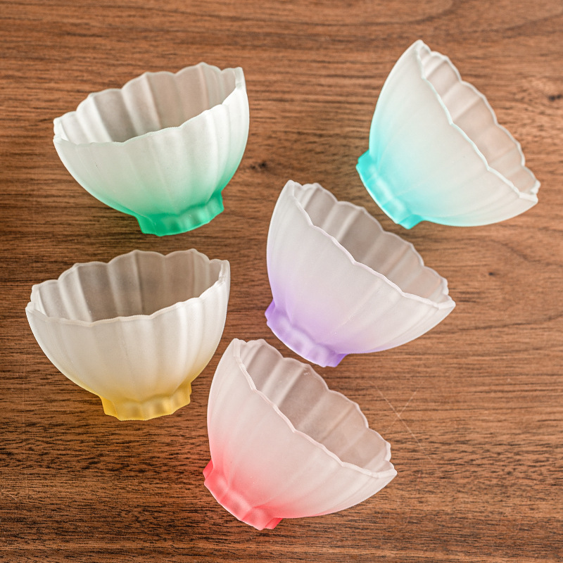 Cốc thủy tinh hoa sen cổ cốc thủy tinh gradient cốc trà chuyên dụng cá nhân bộ trà đơn tinh tế cốc chủ nhân uống trà