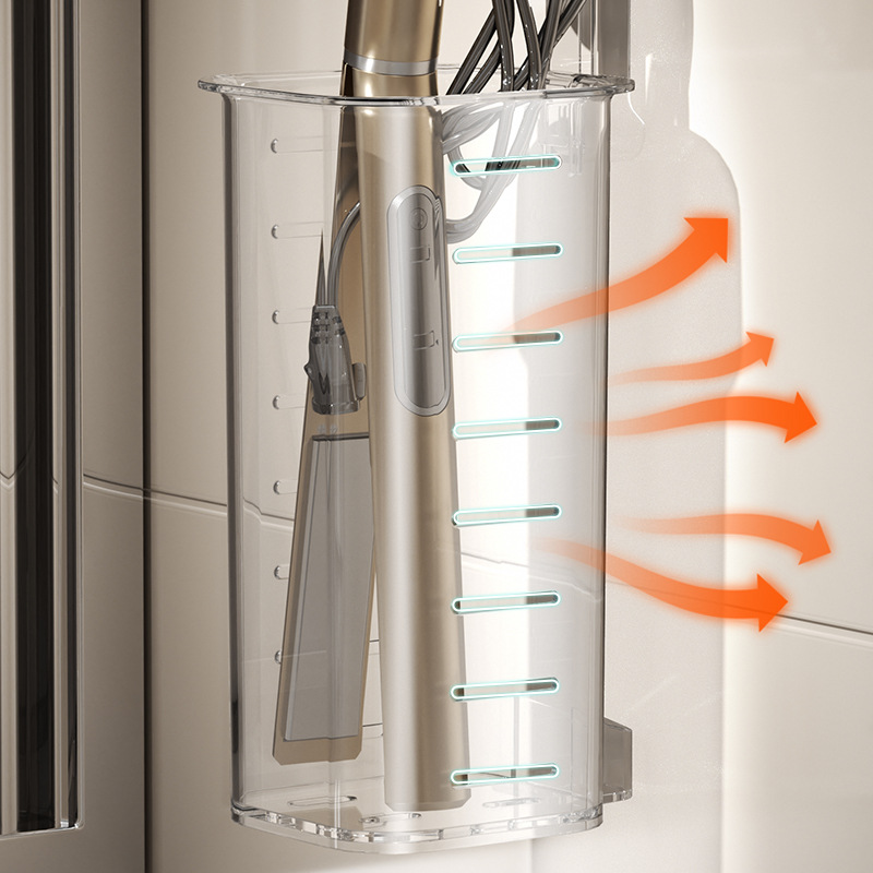 Khay hút, máy uốn tóc, giá để đồ, bàn vệ sinh nhà vệ sinh không đục lỗ treo tường, giá để đồ nẹp lược tóc thẳng trên tường