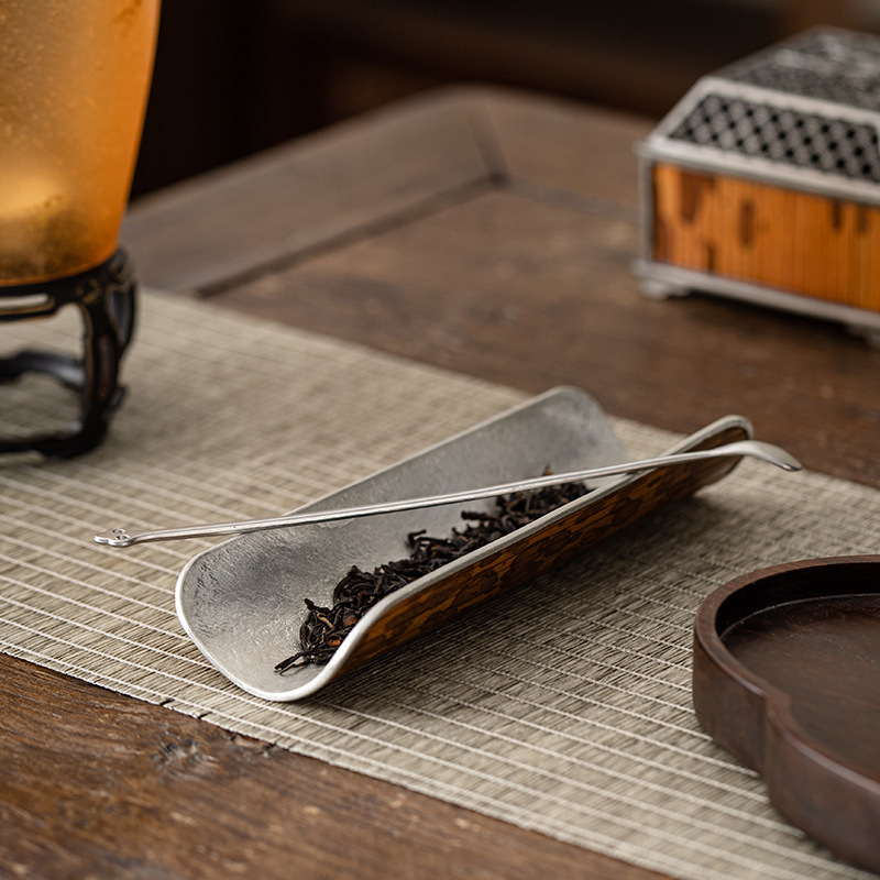 Dụng cụ đánh thức trà cánh sen thiếc cổ mới, thìa trà, thìa trà sáng tạo, dụng cụ tách trà, Phụ Kiện Bộ trà, Bộ 2 món
