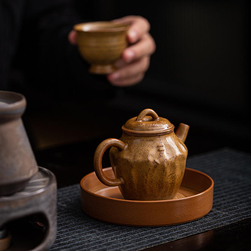 Ấm pha trà bùn đá cổ dụng cụ pha trà kungfu gốm thô dung tích lớn kiểu Trung Quốc ấm trà đơn dụng cụ pha trà gia dụng hộp quà tặng