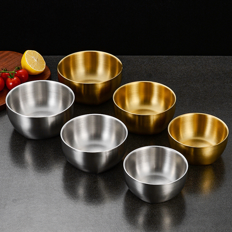 Chén 2 lớp inox 304, chén chống bỏng cho trẻ em, bát cơm Hàn Quốc size 10-12cm PBCP35