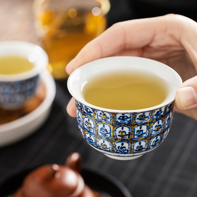 Cốc gốm sứ tráng men Ngàn Phật Cốc tròn Cốc trà Cốc chủ cao cấp chuyên dụng cá nhân Cốc trà Chén trà Bộ trà Kung Fu