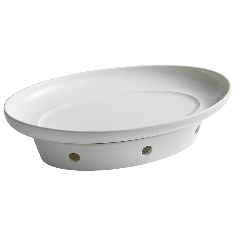 Đĩa cá với bếp nến sưởi ấm nồi khô khay bếp cách nhiệt nhà hàng cao cấp khách sạn Bộ đồ ăn đặc biệt đĩa gốm thương mại