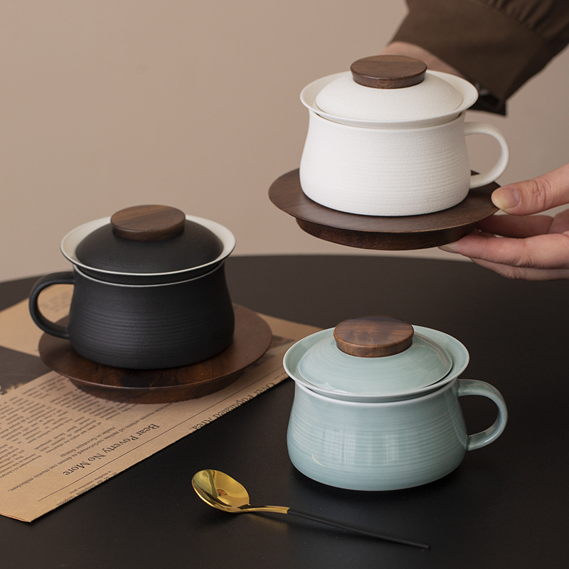 Bộ trà sáng tạo tách nước trà cốc nước gốm pha trà cốc một cốc uống trà văn phòng gia dụng cốc cà phê quà tặng