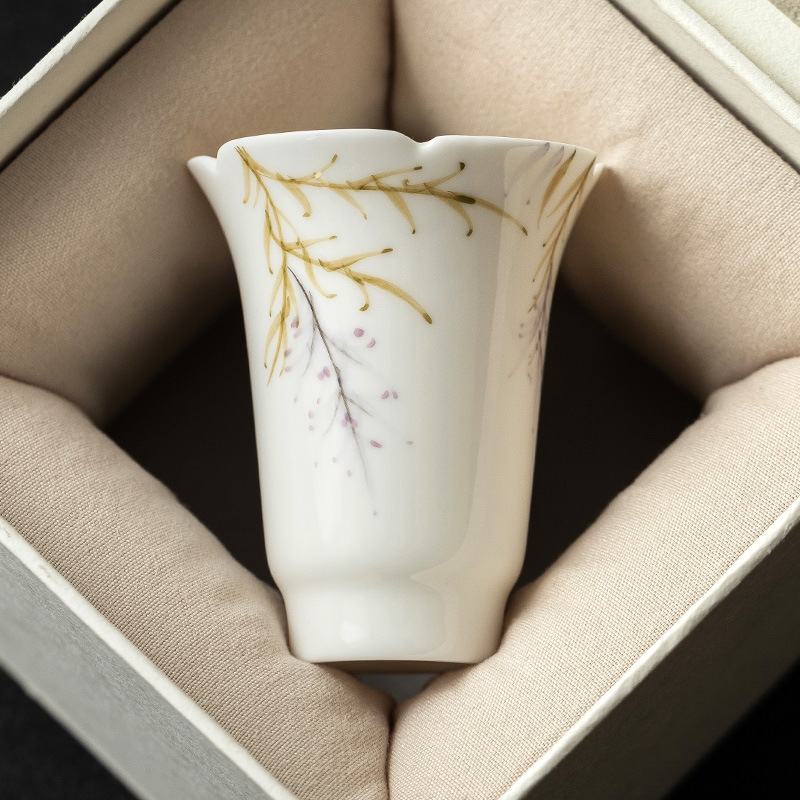 Cốc hương hoa tử đằng vẽ tay, cốc trà gốm sứ gia dụng, cốc chủ, bộ trà phong cách Trung Quốc, cốc trà, cốc trà, cốc đơn