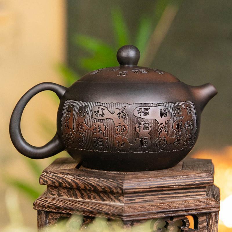 Ấm trà Vân Nam Zisha Baifu Xishi ấm trà Jianshui hoàn toàn thủ công một ấm trà tử sa ấm trà công nhân gia dụng