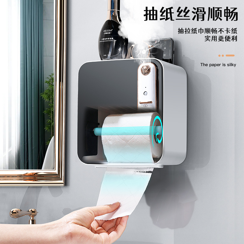 Hộp đựng khăn giấy nhà vệ sinh thơm thông minh giá để giấy vệ sinh giấy vệ sinh hộp cuộn giấy nhà vệ sinh không cần đục lỗ chống thấm nước