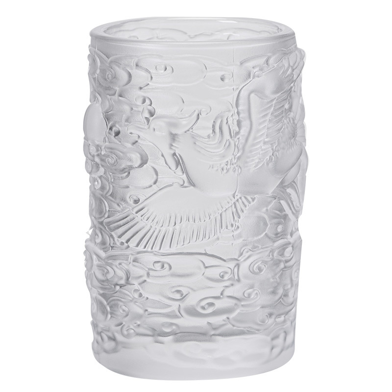 Cốc trà men màu Long Phượng Tường cốc thủy tinh cốc chủ nhân cặp đôi nam nữ uống nước cốc nhỏ Bộ trà Kung Fu cao cấp