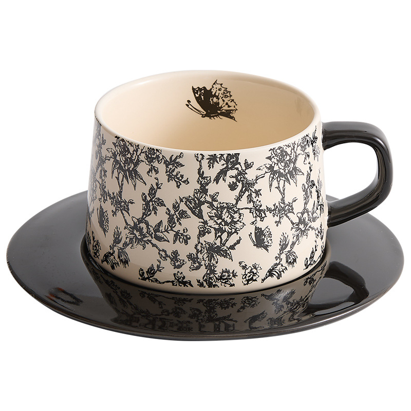 Cốc cà phê rừng cốc sứ tinh xảo cao cấp Cốc uống nước cho nữ cốc đựng đĩa cốc ăn sáng văn phòng gia dụng cốc yến mạch