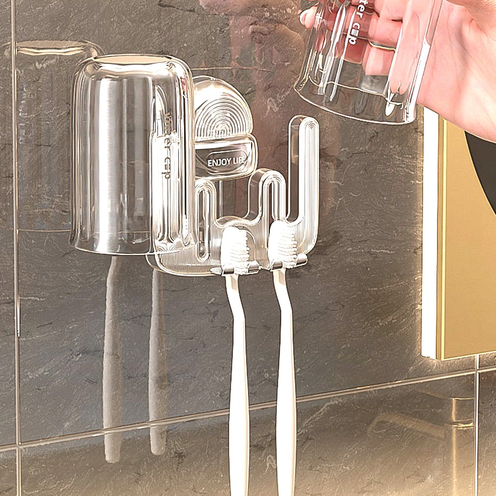Cốc hút, giá để bàn chải đánh răng, giá để đồ, Cốc đựng bàn chải đánh răng điện không đục lỗ, dụng cụ nha khoa gia đình, giá treo cốc đựng bàn chải đánh răng cặp đôi