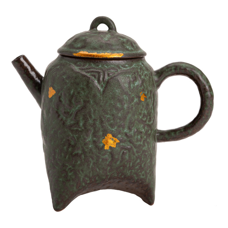 Kongjizhai Old Rock Mud Wangchuan Ấm trà gia dụng Bộ trà pha trà men đồng cổ điển cao cấp có thể giữ ấm đơn
