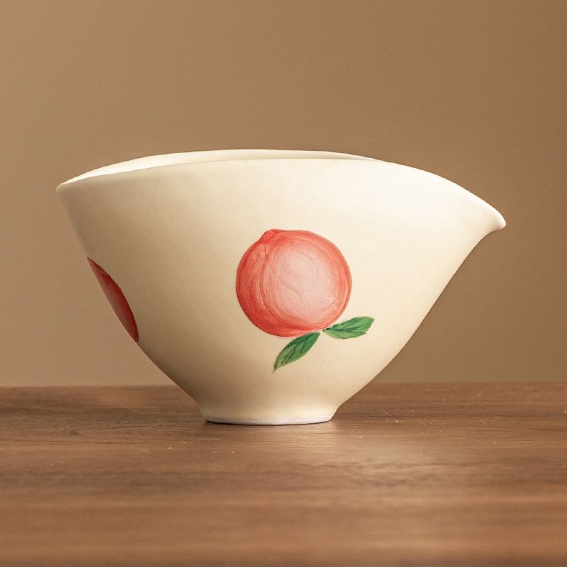 Cốc công thức đào vẽ tay màu hồng cốc tách trà gốm sứ cốc đồng nhất trà biển gia dụng phụ kiện bộ trà kungfu đơn