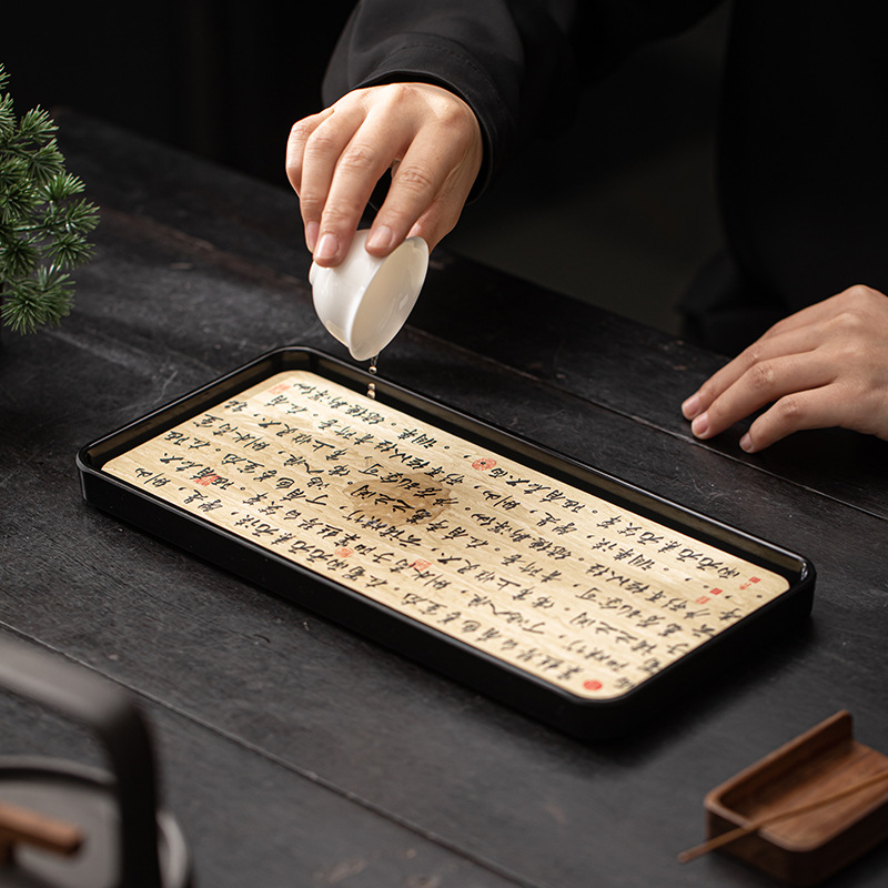 Khay trà thấm nước cổ điển sáng tạo bàn pha khô nhỏ nhanh khô Phụ Kiện Bộ trà Kungfu Khay trà tấm cách nhiệt