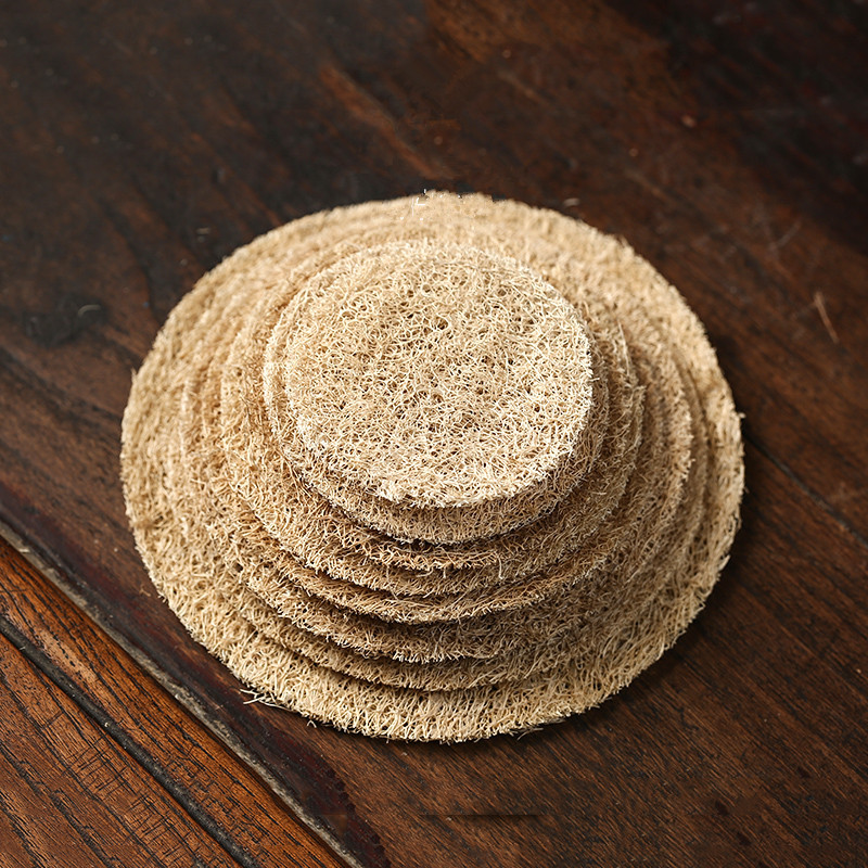 Lót ấm bằng mướp thấm nước Lót cốc Lót cốc Ấm tử sa Phụ kiện trà đạo Kung Fu Phụ kiện ấm Nhật Bản Lót trà Lót đáy ấm