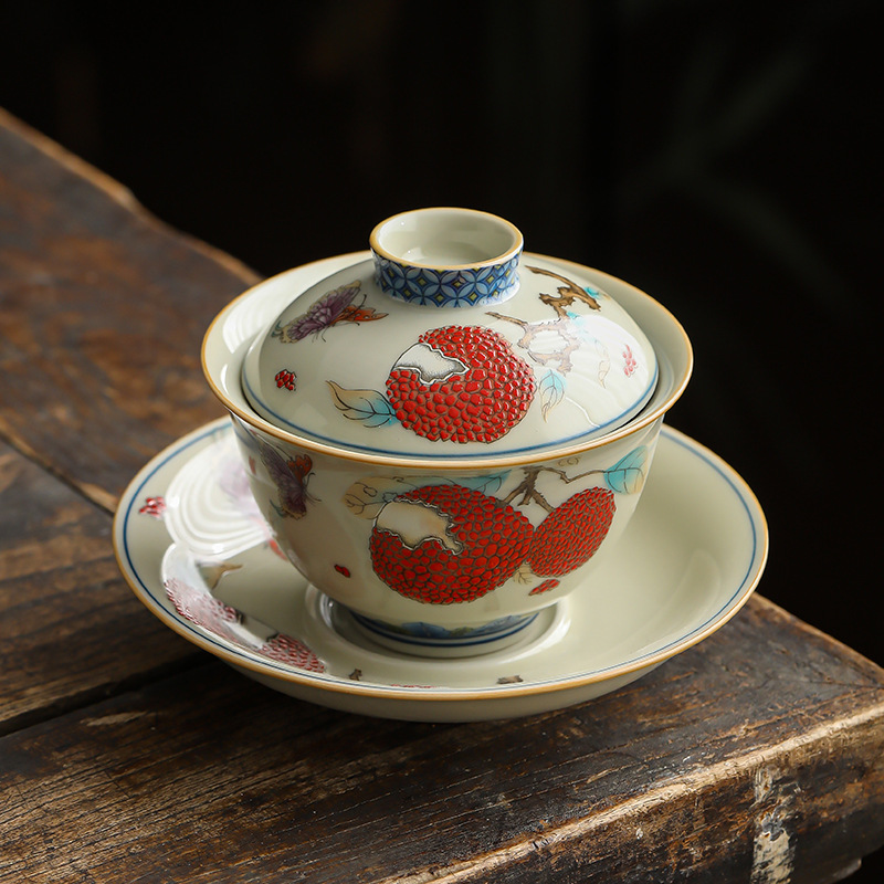 Ly trà cốc trà cốc cốc trà gốm sứ phong cách Trung Quốc gia dụng cao cấp tinh tế bộ trà kungfu đơn không nóng tay