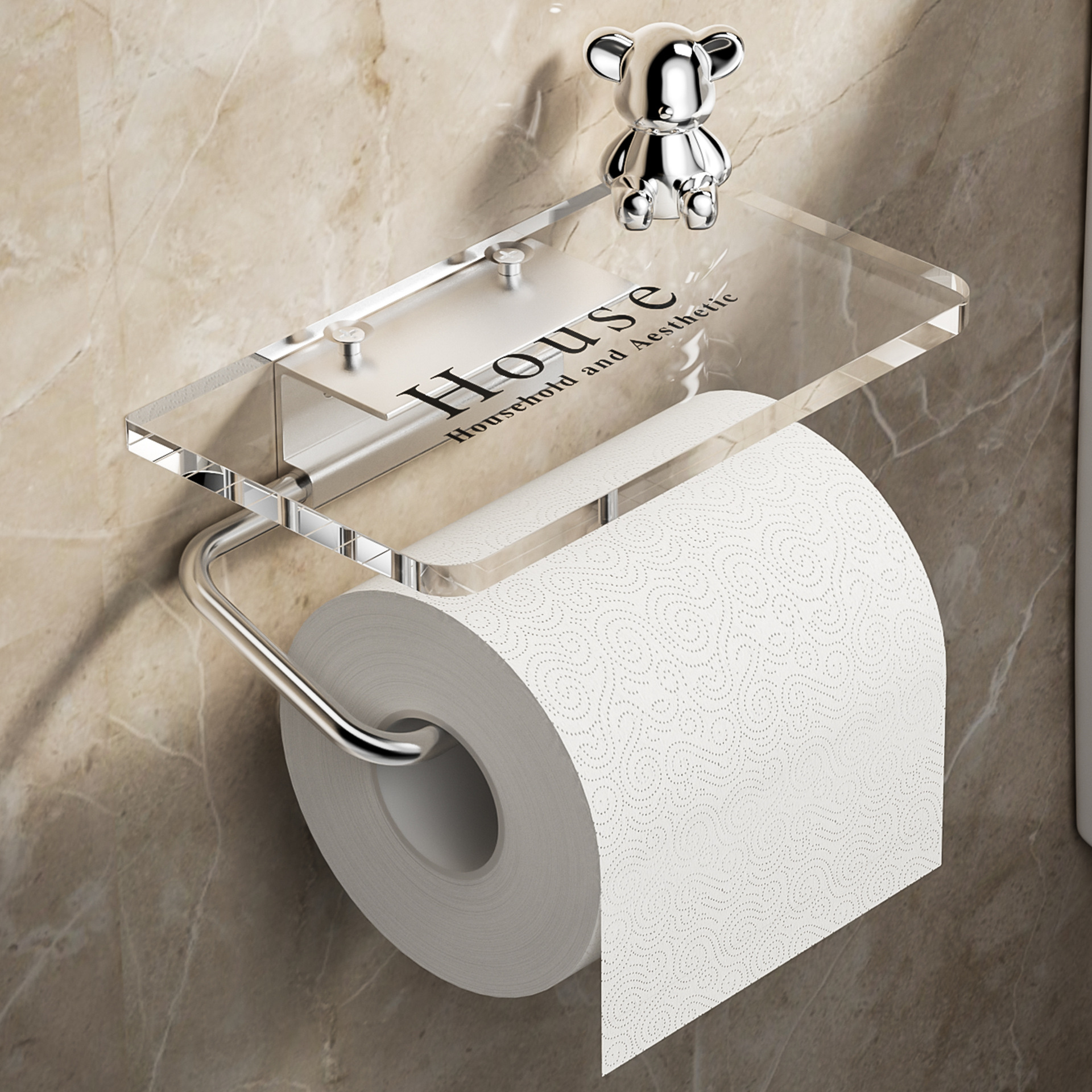 Hộp đựng khăn giấy nhà vệ sinh hộp đựng giấy vệ sinh không đục lỗ cho nhà vệ sinh giá để khăn giấy Acrylic