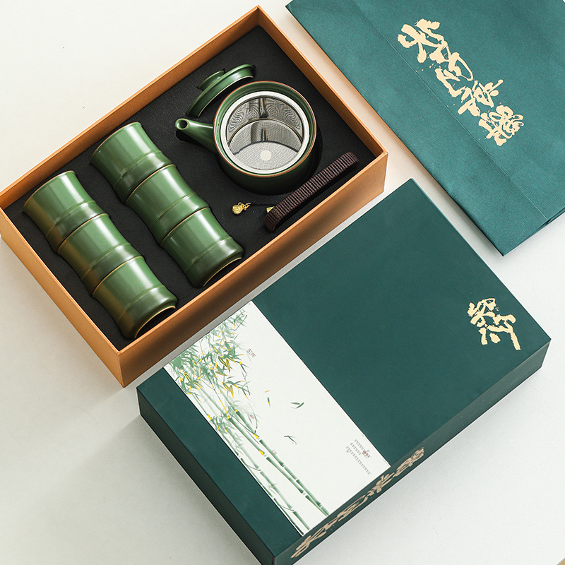 Quà tặng trà văn hóa sáng tạo, ấm trà tre, bộ ấm trà, quà sinh nhật cao cấp dành cho người lớn tuổi, lãnh đạo, bé trai, bé gái, quà lưu niệm