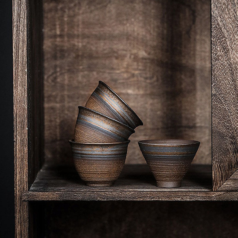 Cốc trà Gốm Sứ Cổ Điển Thủ Công cốc trà gốm thô kiểu Nhật cốc chủ nhân cốc cốc gốm sứ Kung Fu cốc trà Trung Quốc