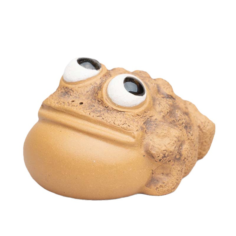 Vật nuôi trà cát tím quặng nguyên bản Nghi Hưng đồ trang trí nhỏ ba chân con cóc vàng Pixiu Bộ trà gốm sứ Điêu Khắc Phụ kiện cho con cóc vàng mùa xuân