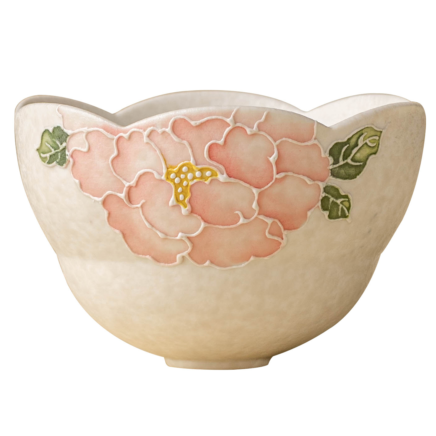 Dụng cụ trà gốm trắng Jisu mỏ đá cốc miệng hoa mẫu đơn chạm khắc cốc trà gia dụng cốc chủ nhân cốc trà