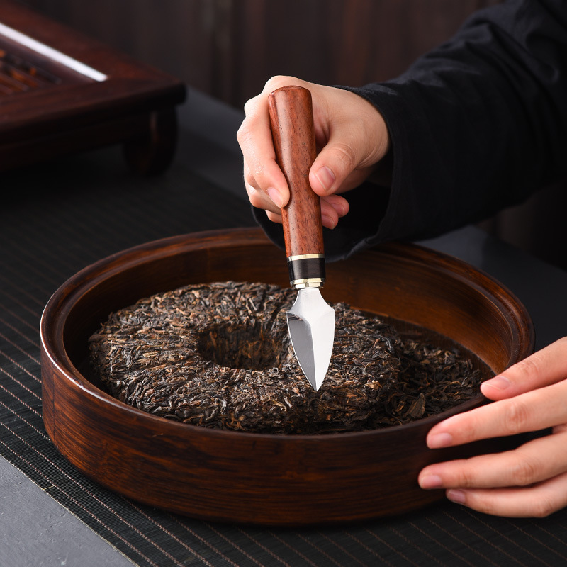 Dao trà Pu'er Dao Trà đen gỗ đàn hương Dao trà thép không gỉ Dao Trà Kim Trà hình nón Phụ Kiện Bộ trà