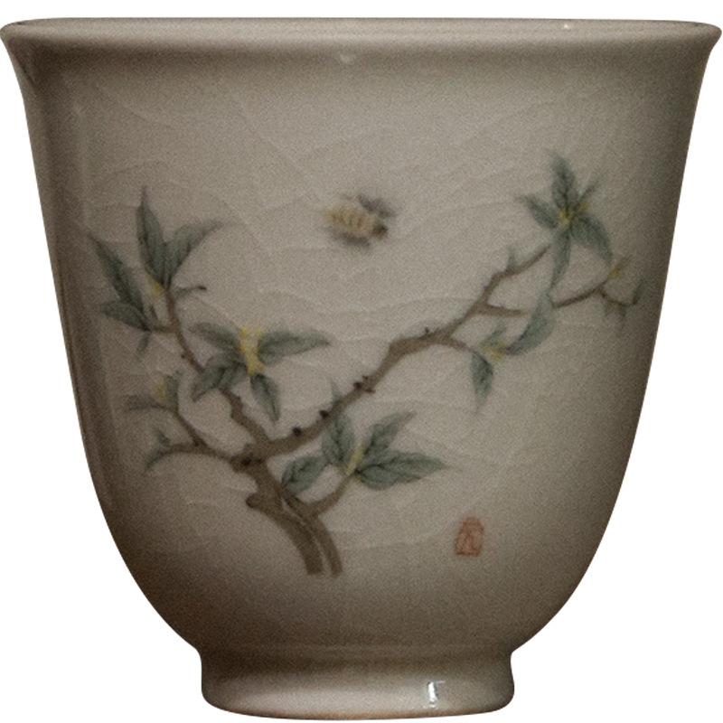 Cốc trà Xám thực vật men ngọc cổ cốc đơn cá nhân tách trà cốc chủ nhân Cốc gốm sứ công phu