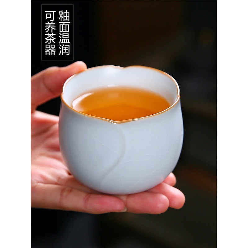 Cốc chủ nhân Ruyao Cốc đơn Cặp đôi vết nứt băng cao cấp Một cặp tách trà Kung Fu Cốc trà Cốc trà gốm sứ Bán buôn