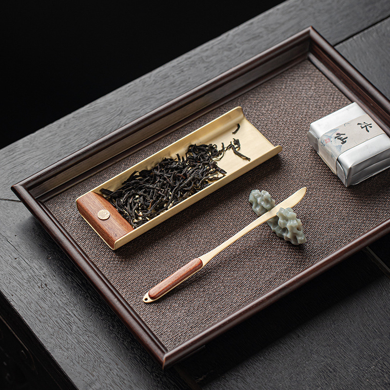 Bộ dụng cụ pha trà bằng đồng thau dao trà inox Zen Ý dụng cụ pha trà cao cấp gia dụng