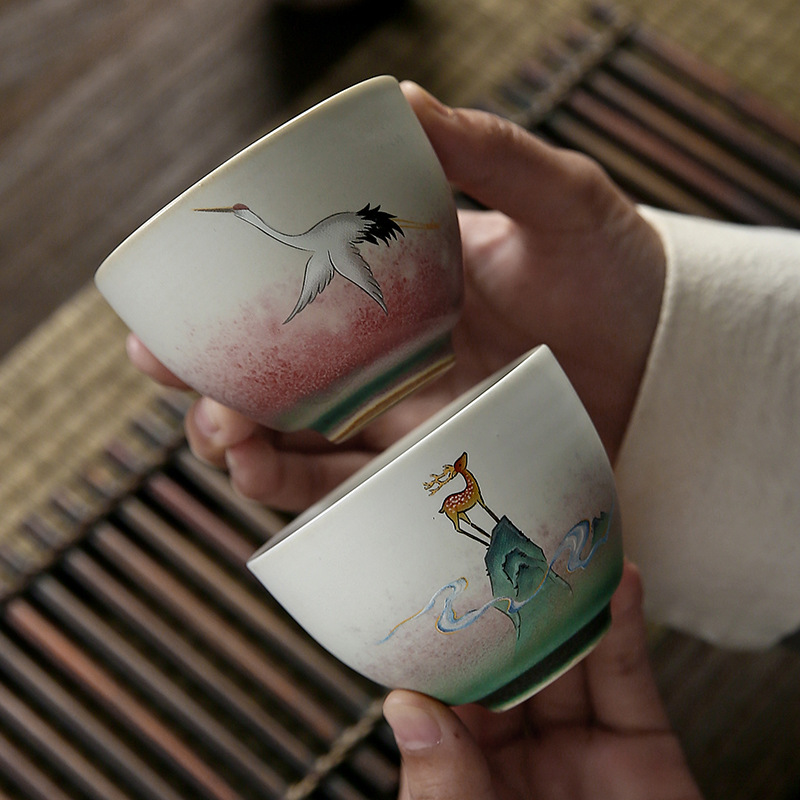 Cốc trà nhỏ pha trà cốc đơn gốm sứ cốc trà cá nhân cốc chủ nhân cốc trà đơn bộ trà Kungfu cốc khách