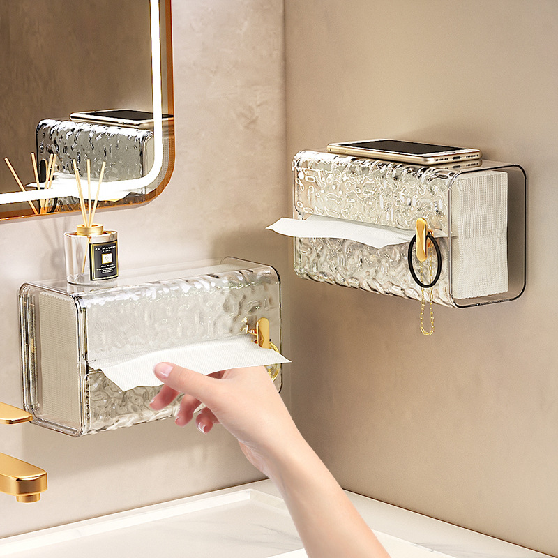 Hộp Đựng Khăn Giấy Họa Tiết Sông Băng hộp đựng khăn giấy Treo Tường Hộp đựng khăn giấy nhà bếp gia dụng hộp đựng khăn rửa mặt phong cách sang trọng nhẹ