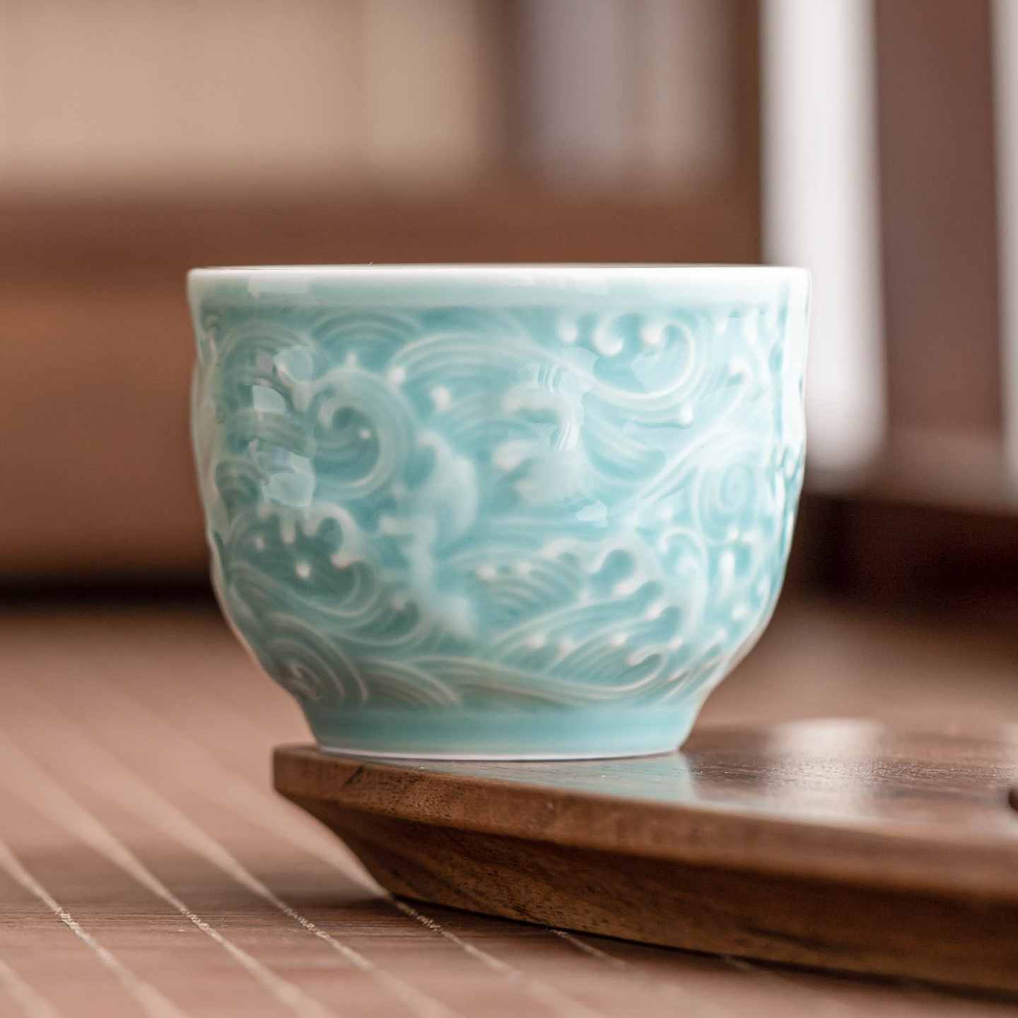 Cốc trà nhỏ Hailang Shuyun cốc uống trà gia dụng cốc chủ gốm sứ bộ trà Kung Fu giá trị cao chuyên dụng cá nhân cho nữ