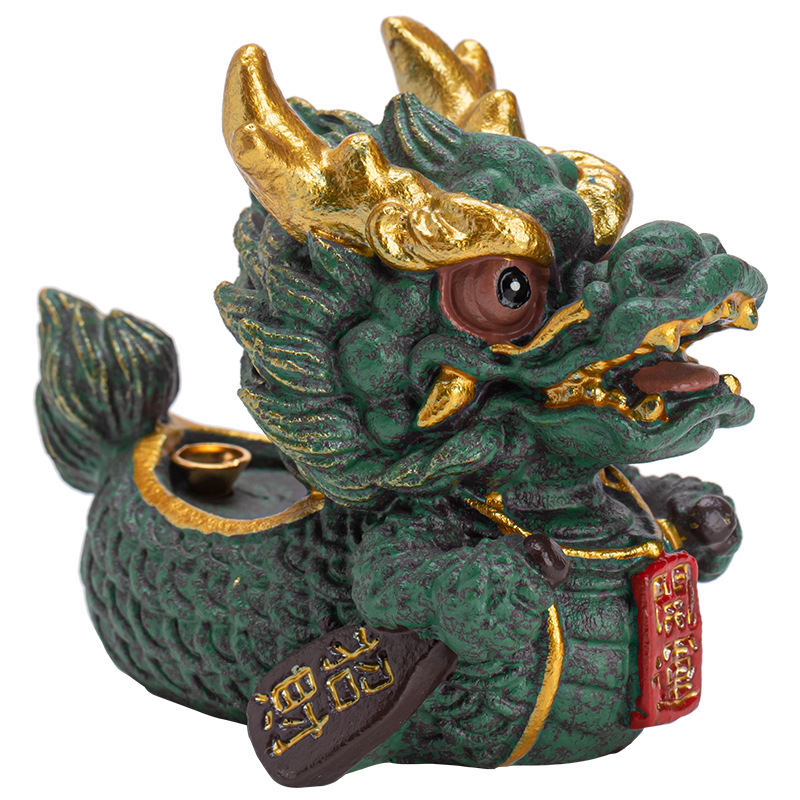 Thú vui thú đá sa thạch xanh vàng vàng vàng may mắn cắm hương thuyền rồng sáng tạo lư xông hương trong nhà cắm hương dây trong nhà đồ trang trí trà đạo