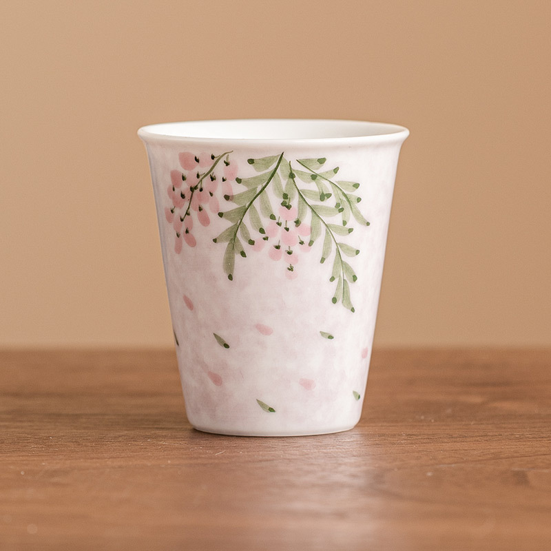 Cốc hoa tử đằng vẽ tay, cốc đựng trà gốm sứ cổ điển Trung Quốc, cốc chủ nhân, cốc trà nữ cao cấp, uống trà