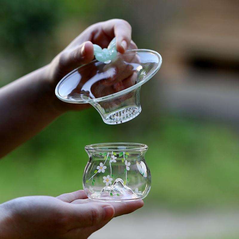 Bộ lọc trà thủy tinh borosilicat cao cấp tích hợp bộ phụ kiện trà kung fu, bộ lọc trà, bộ lọc trà cho lễ hội hoa