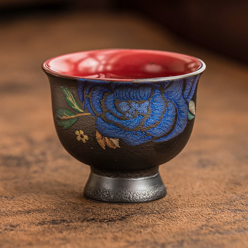 Kesi Hoa nướng cao cấp Cốc chủ nhân Mohua Splendid Cốc đựng trà gốm sứ gia dụng Bộ trà Trà Kung Fu Cốc trà